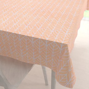 Biante Bavlnený obdĺžnikový obrus Sandra SA213 Listy na marhuľovo oranžovom 120x140 cm