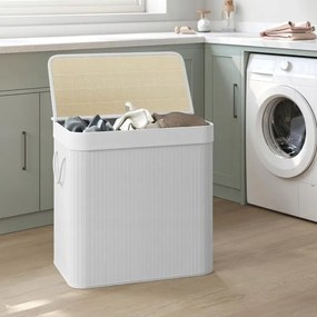 Bambusový kôš na bielizeň – 3 komory, 150 l čierna