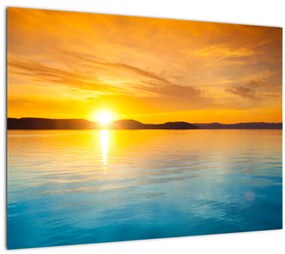 Sklenený obraz východu slnka (70x50 cm)