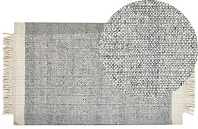 Vlnený koberec 80 x 150 cm sivá/krémová biela TATLISU Beliani