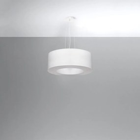 Závesné svietidlo Saturno, 1x biele textilné tienidlo, (biely plast), (fi 50 cm)