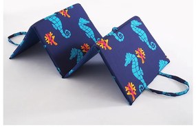 Modrý záhradný sedák na ležadlo 49x137 cm Seahorse – B.E.S.