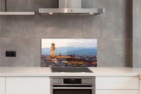 Nástenný panel  Italy Castle sunset panorama 125x50 cm