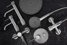 Rea Lungo, vaňová batéria s ručnou sprchovou súpravou, brúsená oceľ, REA-B8057