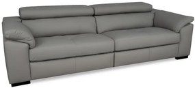Moderná kožená pohovka LOREN II (4P), sivá (madras - 128 grey)