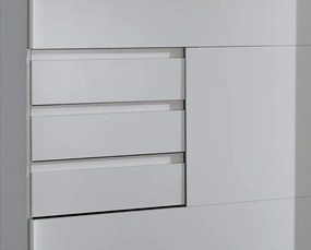 Šatníková skriňa Coburg, 180 cm, biela/dub artisan