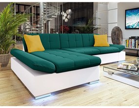 Rohová sedačka Laviva LED, Dostupné poťahy: ekokoža Soft 017 + Bristol 2460, Strana: ľavá