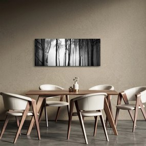 Obraz - Vlk v temnom lese (120x50 cm)