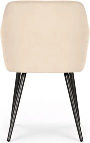Sada štyroch jedálenských stoličiek ESTELLE zamatové, béžové / čierne nohy (4 ks)