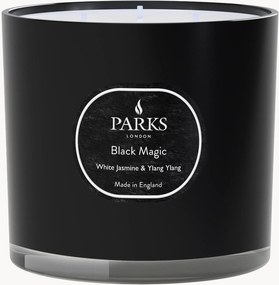Ručne vyrobená trojknôtová vonná sviečka Black Magic (White Jasmine, Ylang Ylang & Sandalwood)