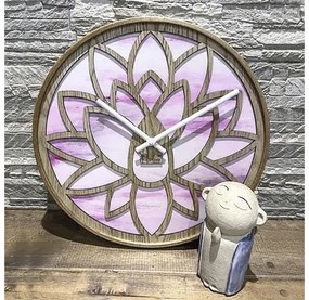 Nástenné hodiny NeXtime Lotus Ø40 cm ružové