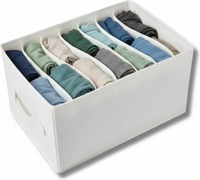 VERK GROUP Organizér na oblečenie a spodnú bielizeň PARTITION, obdĺžnik 9 priehradiek, 36 x 25 x 20 cm, biely