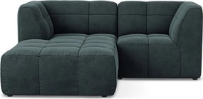 Modrá zamatová rohová pohovka (ľavý roh/s leňoškou) Aloha – Makamii