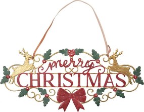 Závesná koová ceduľa Merry Christmas - 70*1*34 cm