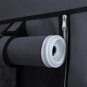 Úložná látková skriňa s policami a šatníkovou tyčou MATIS 110x175 cm sivá