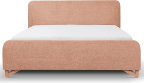Posteľ Flamingo 180x200 cm, marhuľová štruktúrovaná tkanina