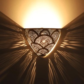 Orientálna strieborná nástenná lampa Kenan