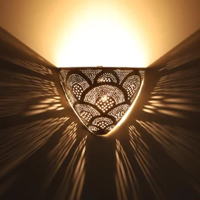 Orientálna strieborná nástenná lampa Kenan