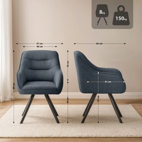 Stolička Pettuli látka - tmavosivá