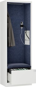 Akustická kabína SALLY MentalBox 600 mm – biely korpus, tmavomodré sedadlo
