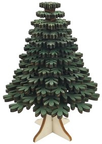 AMADEA Drevený 3D stromček zelený 10 cm