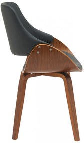 Jedálenská stolička Vangale - koženka - Orech / Čierna