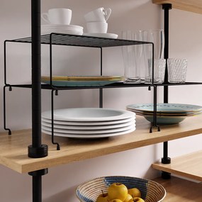 Kovové prídavné police do kuchynskej skrine DECO 33x23x13 cm, čierne