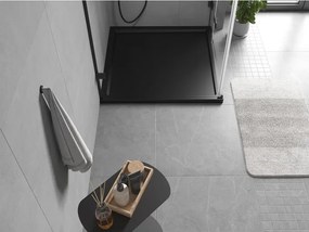 Mexen Flow Slim, štvorcová sprchová vanička 90 x 90 cm, čierna matná, 46S709090
