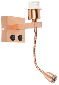 Moderná nástenná lampa medená s flexibilným ramenom - Brescia Combi