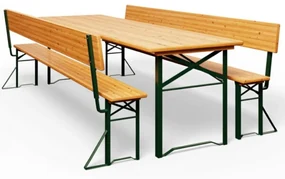 Jurhan Pivný set PRAKTIK s operadlami, 170cm, hnedá