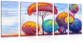 5-dielny obraz jesenný les - 100x50
