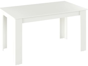 Kondela Jedálenský stôl, biela, 140x80 cm, GENERAL NEW