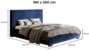 PROXIMA.store - Luxusná manželská posteľ OPAL ROZMER: 160 x 200 cm, FARBA NÔH: chrómová
