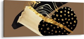 Obraz - Abstrakcia golden brown N⁰1 (120x50 cm)