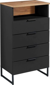 XXXLutz STREDNE VYSOKÁ SKRINKA, čierna, farba duba, 50/91/32 cm home24 - Online Only kúpeľne - 001279022324