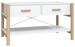 vidaXL Konferenčný stolík biely 82x48x45 cm spracované drevo