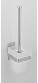 Samodržiaca sklenená WC kefa v lesklo striebornej farbe Genova – Wenko