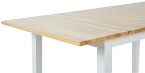 Rozkladací drevený stôl 120/150 x 80 cm svetlé drevo/biela HOUSTON Beliani