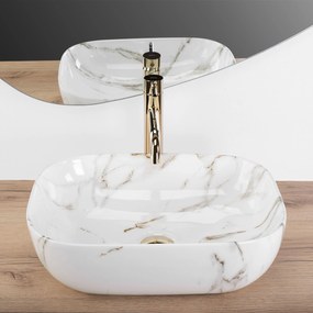 Rea Belinda, umývadlo na dosku 460x320x125 mm, Aiax-mramor, REA-U6596