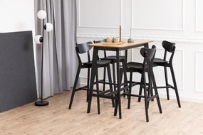 Barová stolička Roxby, čierna, drevená (99436)