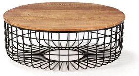 Okrúhly konferenčný stolík s doskou z akácie v prírodnej farbe ø 102 cm Suvan – MOME