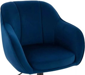 LuxuryForm DESIGN Stolička AVOLA VELUR na striebornom kríži - modrá