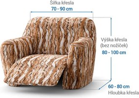 Bielastické poťahy OCEANO NOVÉ tehlové relaxačné kreslo (š. 70 - 90 cm)