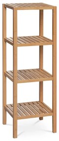 Regál, 4 police, masiv bambus, přírodní odstín, nosnost 12 kg