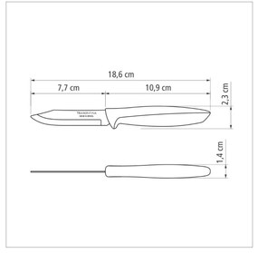 Nôž na ovocie a zeleninu Tramontina Plenus 7,5cm - sivý
