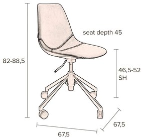 Hnedá kancelárska stolička na kolieskach Dutchbone Franky