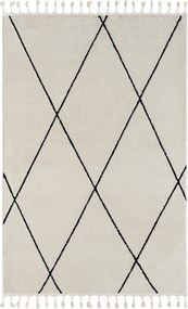 My Flair, Kusový koberec Moroccan Charm weiß, 190x240, čiernobiela, obývacia izba