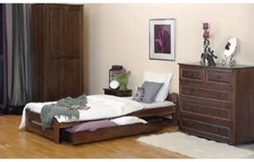 Vyvýšená masívna posteľ Euro 90x200 cm vrátane roštu Orech