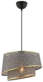 Závesný luster na lanku BARETTE 1xE27/60W/230V sivá/zlatá