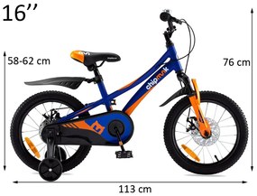 RoyalBaby Chipmunk Explorel 16&quot; detský bicykel modro-oranžový hliníkový 2022